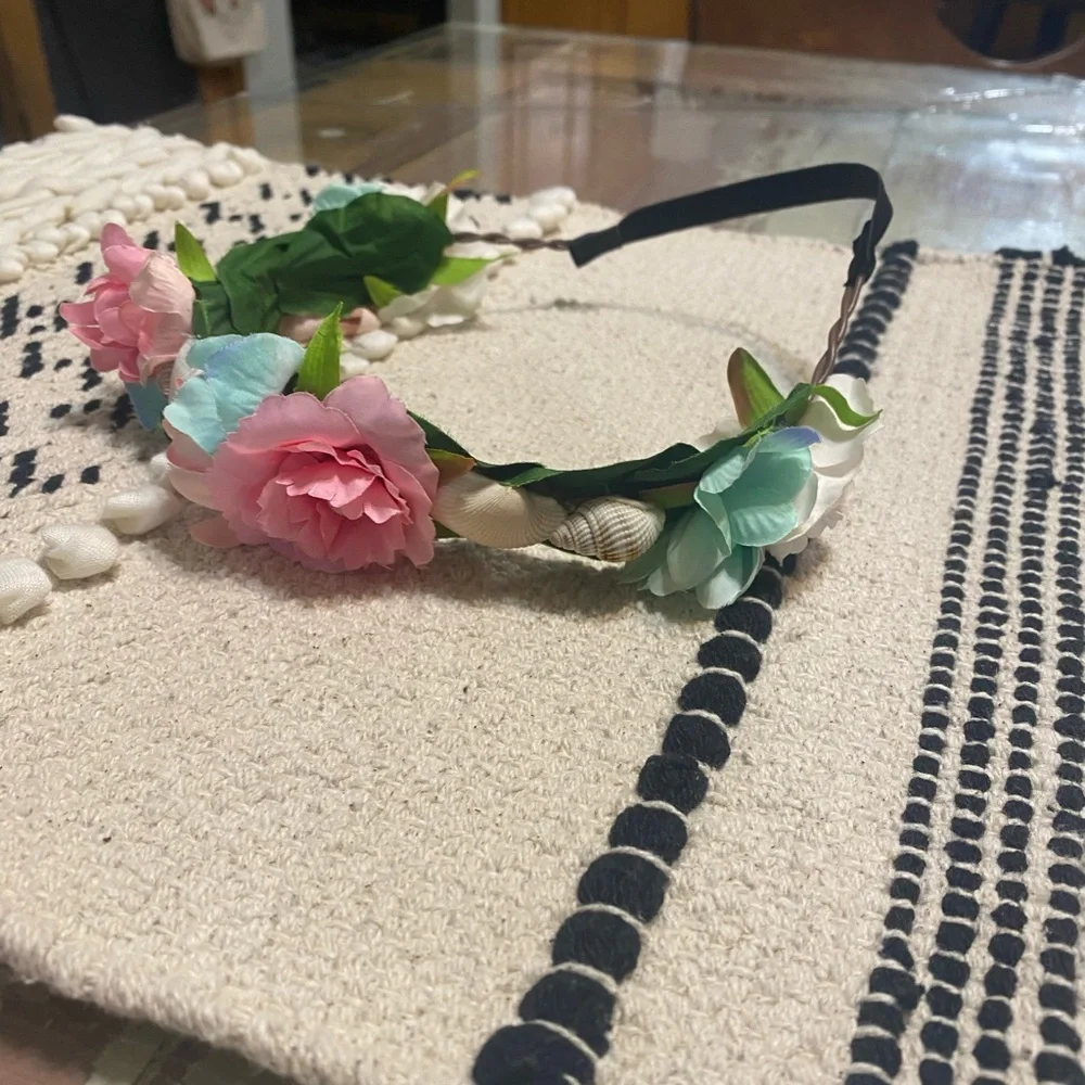 Floral and Seashell Headband Boho Bohemian